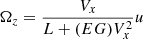 $$ \begin{aligned} \Omega _z = \frac{V_x}{L+(EG)V^2_x} u \end{aligned} $$