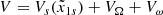 $$ \begin{aligned} V=V_s(\tilde{x}_{1s})+V_{\rm \Omega }+V_\omega \end{aligned} $$