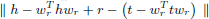 $ \left. \parallel h - w_{r}^{T}hw_{r} + r - \left( t - w_{r}^{T}tw_{r} \right) \right.\parallel $