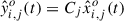 Mathematical equation: $ \hat{y}_{i,j}^{o}(t)=C_j\hat{x}_{i,j}^{o}(t) $