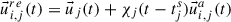 Mathematical equation: $ \vec{u}_{i,j}^{re}(t)=\vec{u}_{j}(t)+\chi_{j}(t-t_{j}^{s})\vec{u}_{i,j}^{a}(t) $