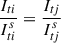 Mathematical equation: $ \frac{I_{ti}}{I_{ti}^s}=\frac{I_{tj}}{I_{tj}^s} $