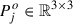 Mathematical equation: $ P_{j}^{o}\in \mathbb{R}^ {3\times3} $
