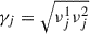 Mathematical equation: $ \gamma_j=\sqrt{\nu_j^1\nu_j^2} $
