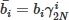 Mathematical equation: $ \bar{b_i} = b_i \gamma^i_{2N} $